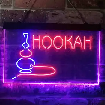 Кальянная Shisha Smoke Bar Двухцветная Светодиодная Неоновая Вывеска Man Украшение Пещеры Двухцветная Фоторамка Стол Для Спальни 3D Ночник