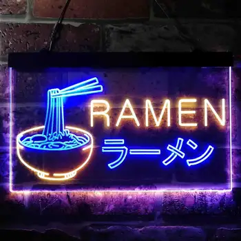 Витрина магазина японской лапши Рамэн, Двухцветная светодиодная неоновая вывеска st6-i3613