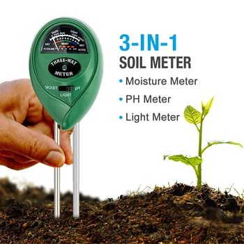 измеритель влажности почвы и воды 3 in1, измеритель кислотности и влажности, тест PH солнечного света, прибор для тестирования влажности садовых растений и цветов