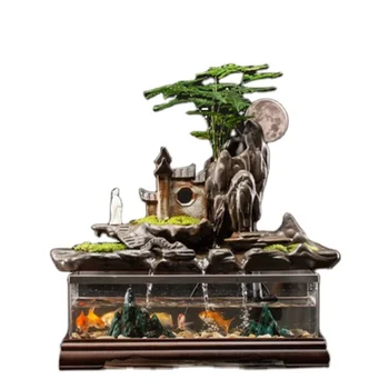 Универсальное керамическое украшение в китайском стиле Хорошего качества, Кантри, Лунная тень, Керамический аквариум для рыб, Скала