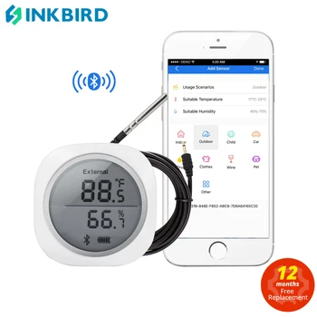 INKBIRD IBS-TH1 Plus Термометр-гигрометр, Беспроводной Bluetooth, Наружный термометр, Умный дом, датчик температуры и влажности