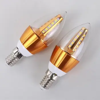 220 В 5 Вт светодиодная свеча E14 Водонепроницаемая алюминиевая энергосберегающая лампа